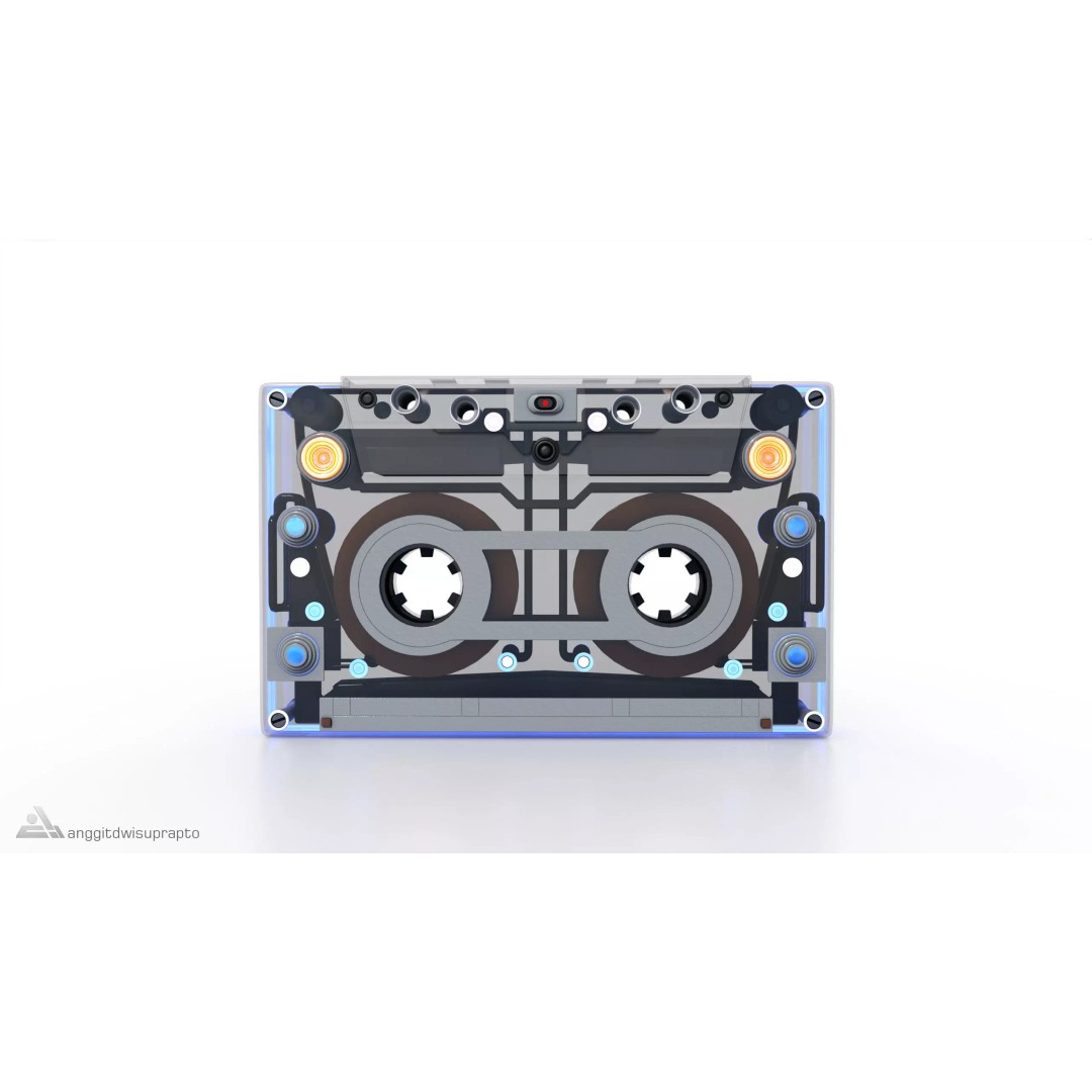 Cassette Player 3D Model – Futuristic Silver Design, FBX, PBR - View 2