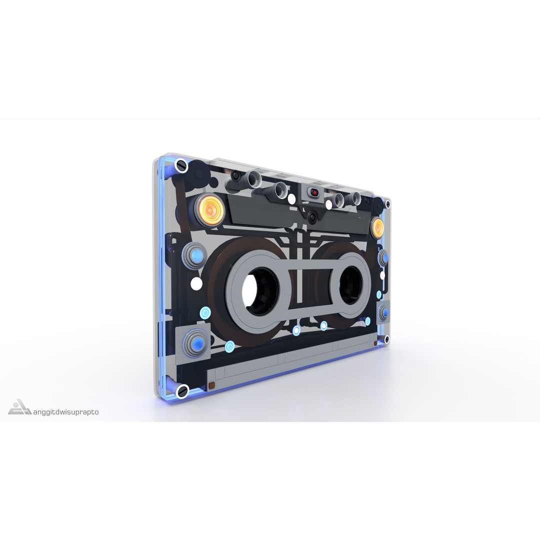 Cassette Player 3D Model – Futuristic Silver Design, FBX, PBR - View 3