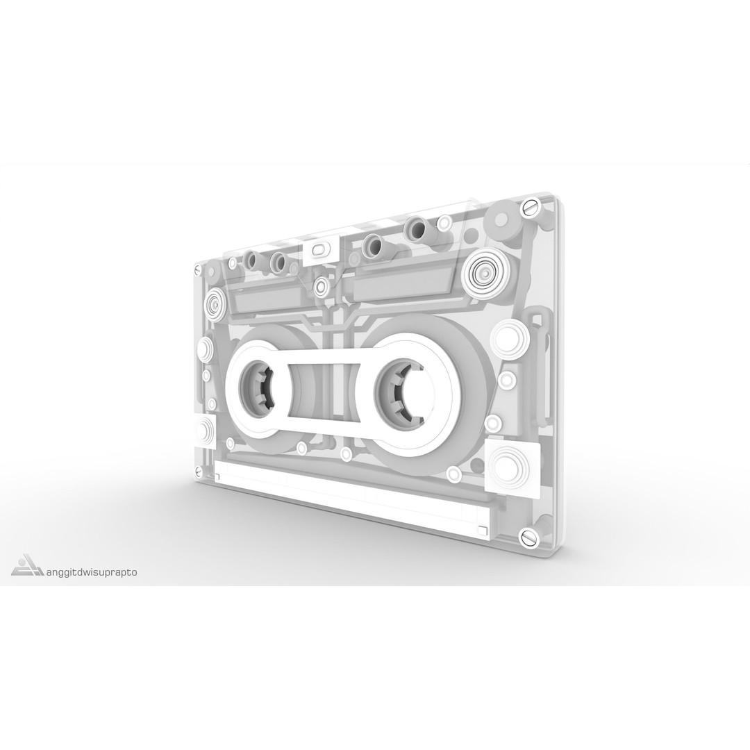 Cassette Player 3D Model – Futuristic Silver Design, FBX, PBR - View 4