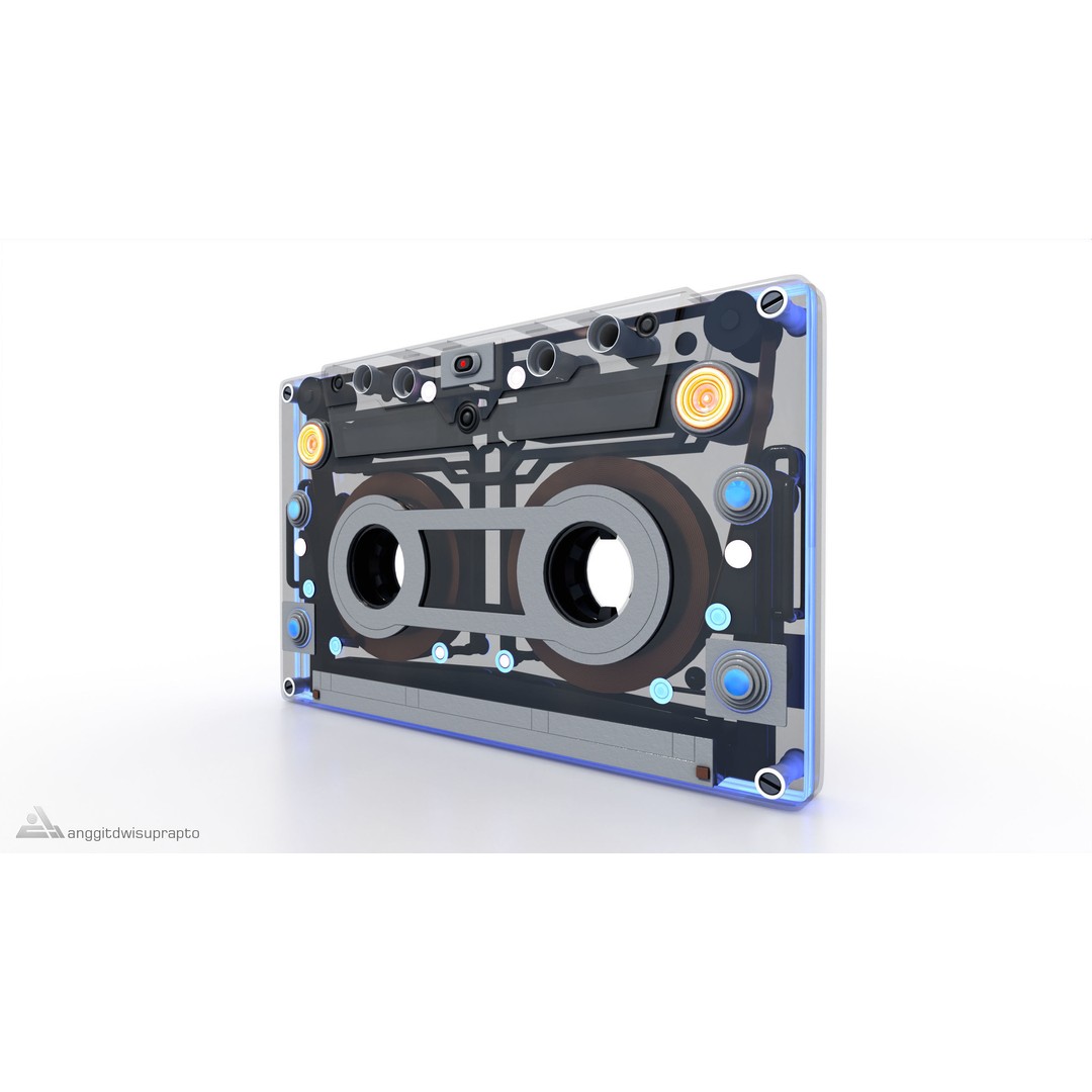 Cassette Player 3D Model – Futuristic Silver Design, FBX, PBR - View 5
