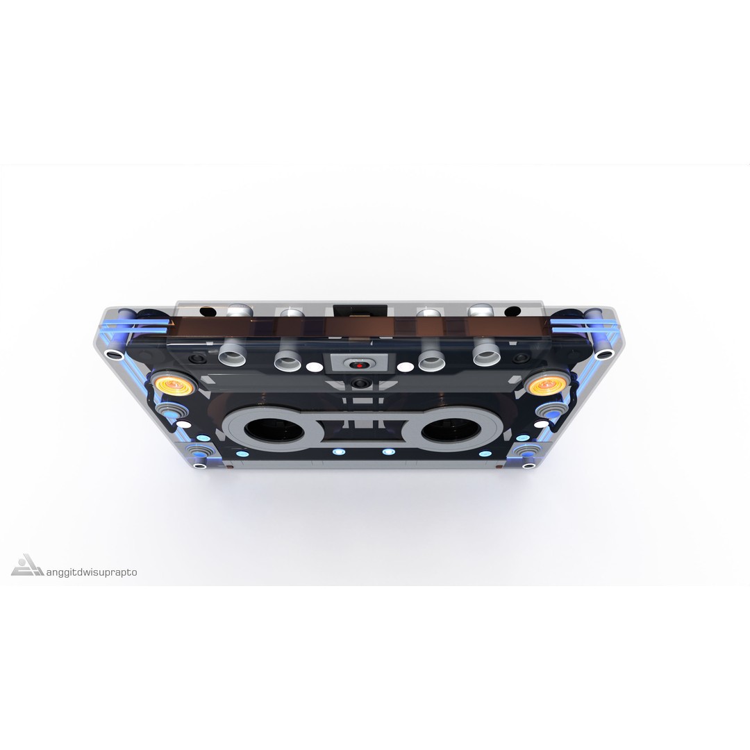 Cassette Player 3D Model – Futuristic Silver Design, FBX, PBR - View 6