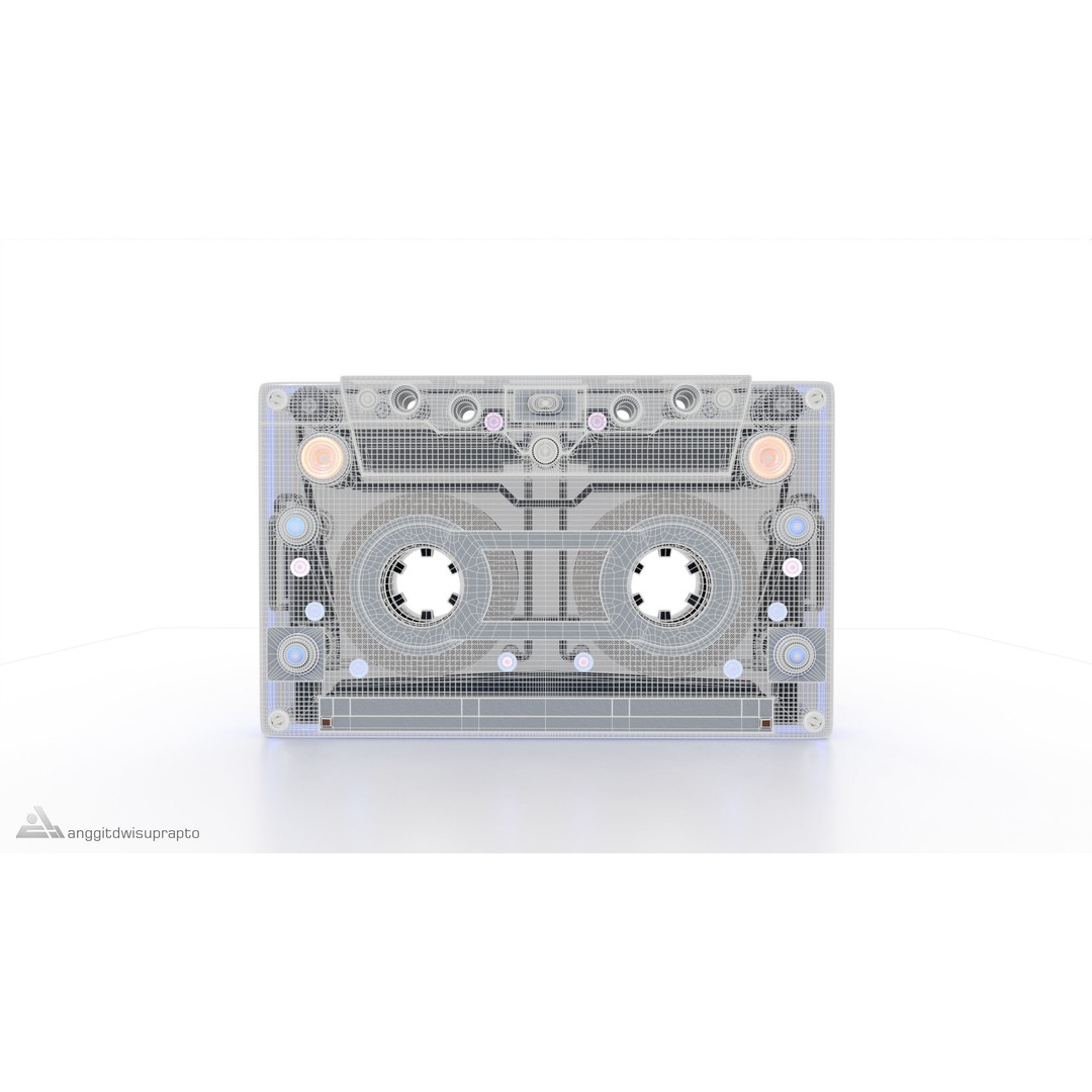 Cassette Player 3D Model – Futuristic Silver Design, FBX, PBR - View 7