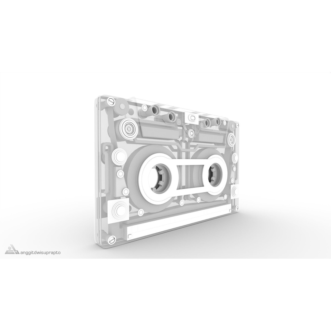 Cassette Player 3D Model – Futuristic Silver Design, FBX, PBR - View 8