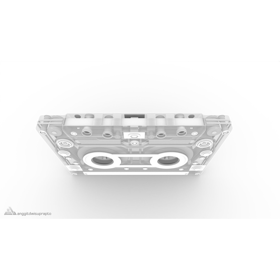 Cassette Player 3D Model – Futuristic Silver Design, FBX, PBR - View 9