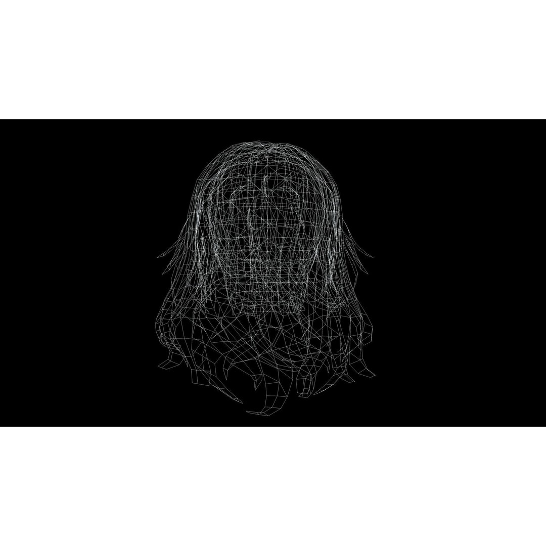 Short Wavy Asymmetrical Hair 3D Model – Low Poly Game Asset, FBX - View 14