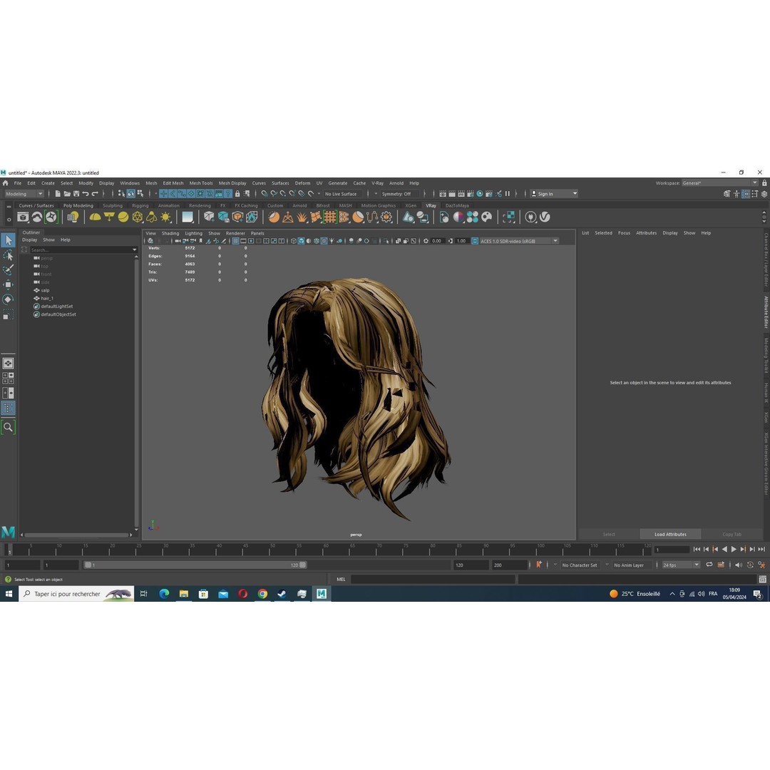 Short Wavy Asymmetrical Hair 3D Model – Low Poly Game Asset, FBX - View 16