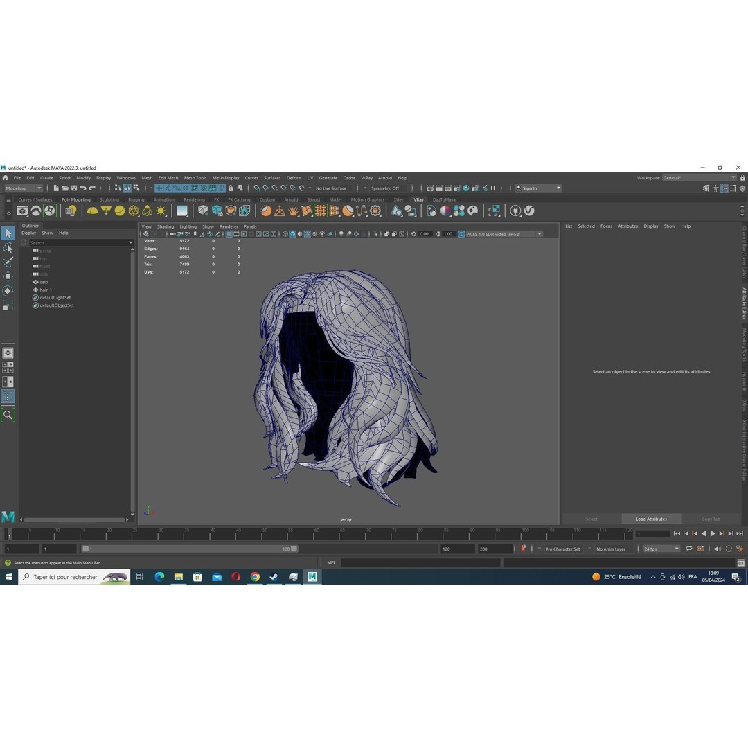 Short Wavy Asymmetrical Hair 3D Model – Low Poly Game Asset, FBX - View 17