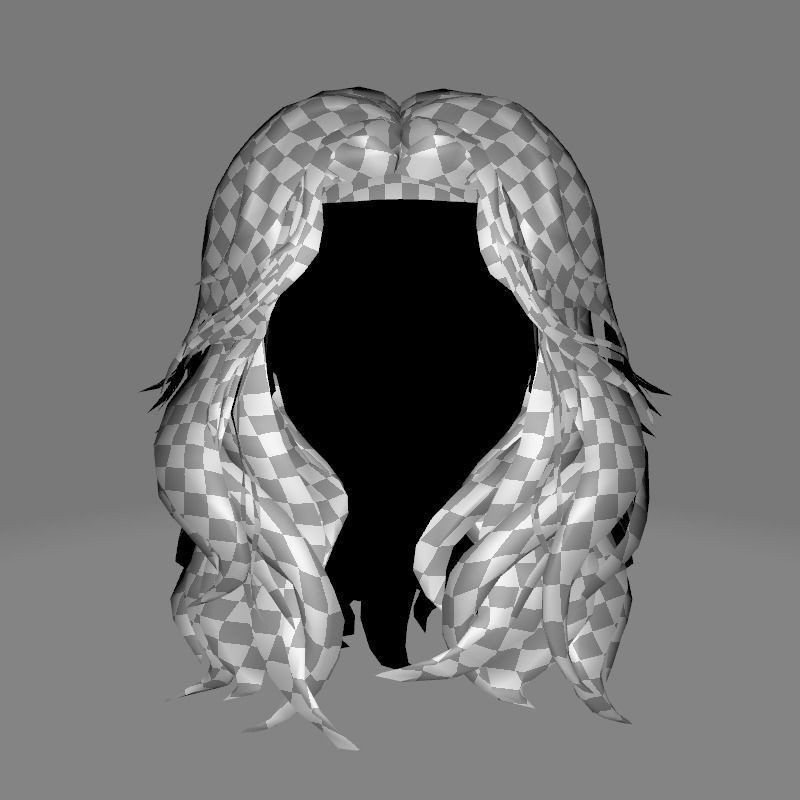 Short Wavy Asymmetrical Hair 3D Model – Low Poly Game Asset, FBX - View 18