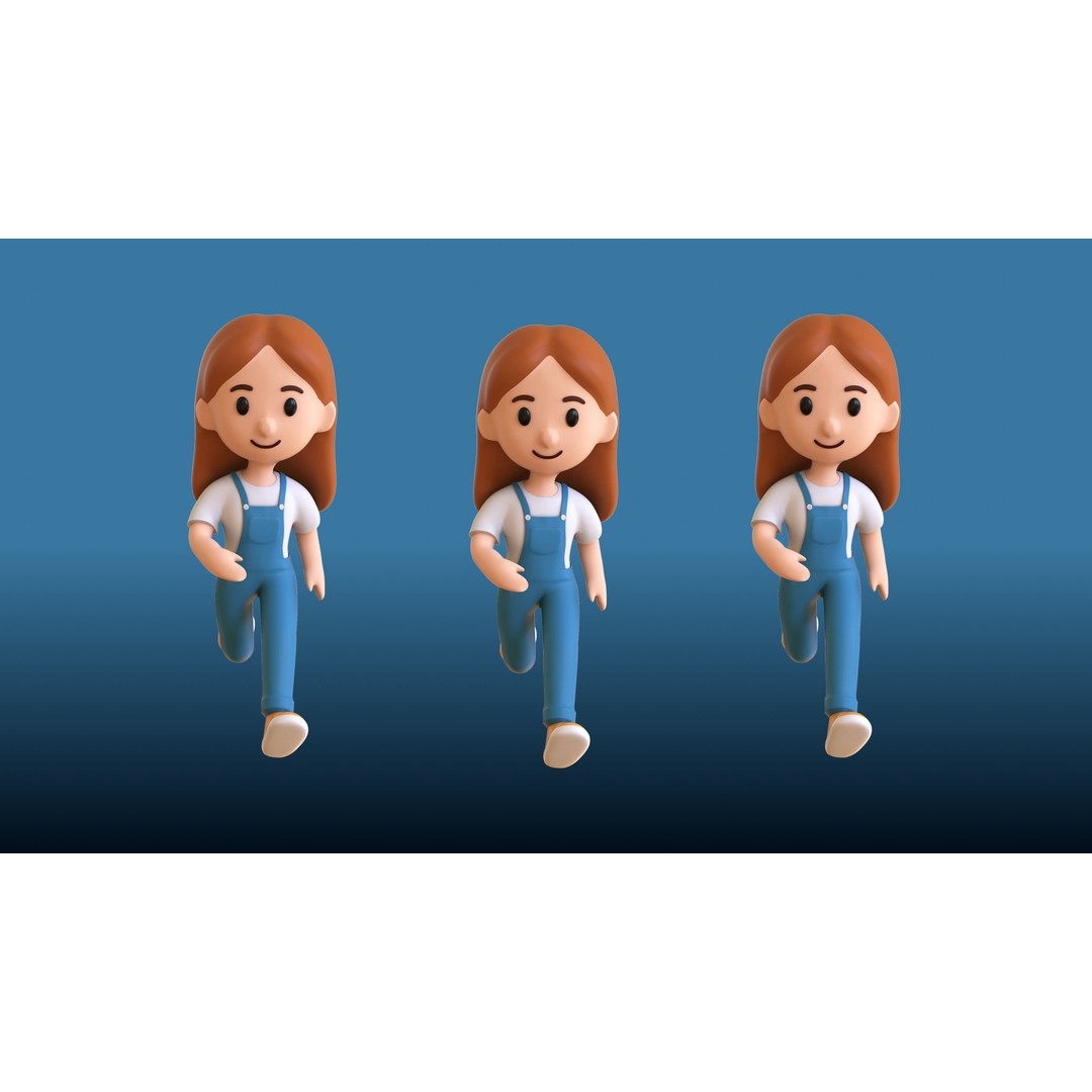 Casual Characters 01 3D Model – Low Poly Stylized Character Pack, FBX