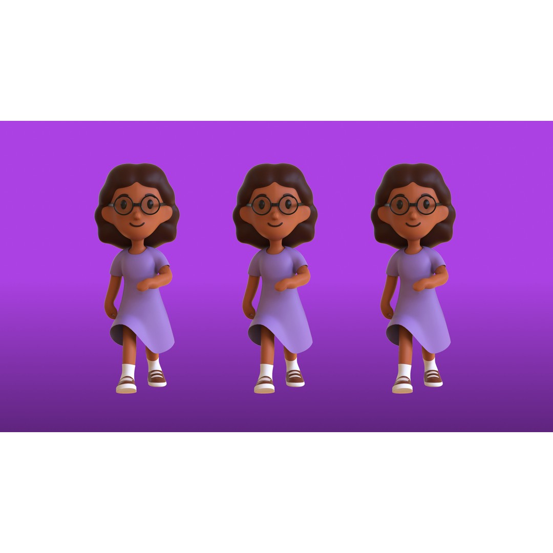 Casual Characters 01 3D Model – Low Poly Stylized Character Pack, FBX - View 18