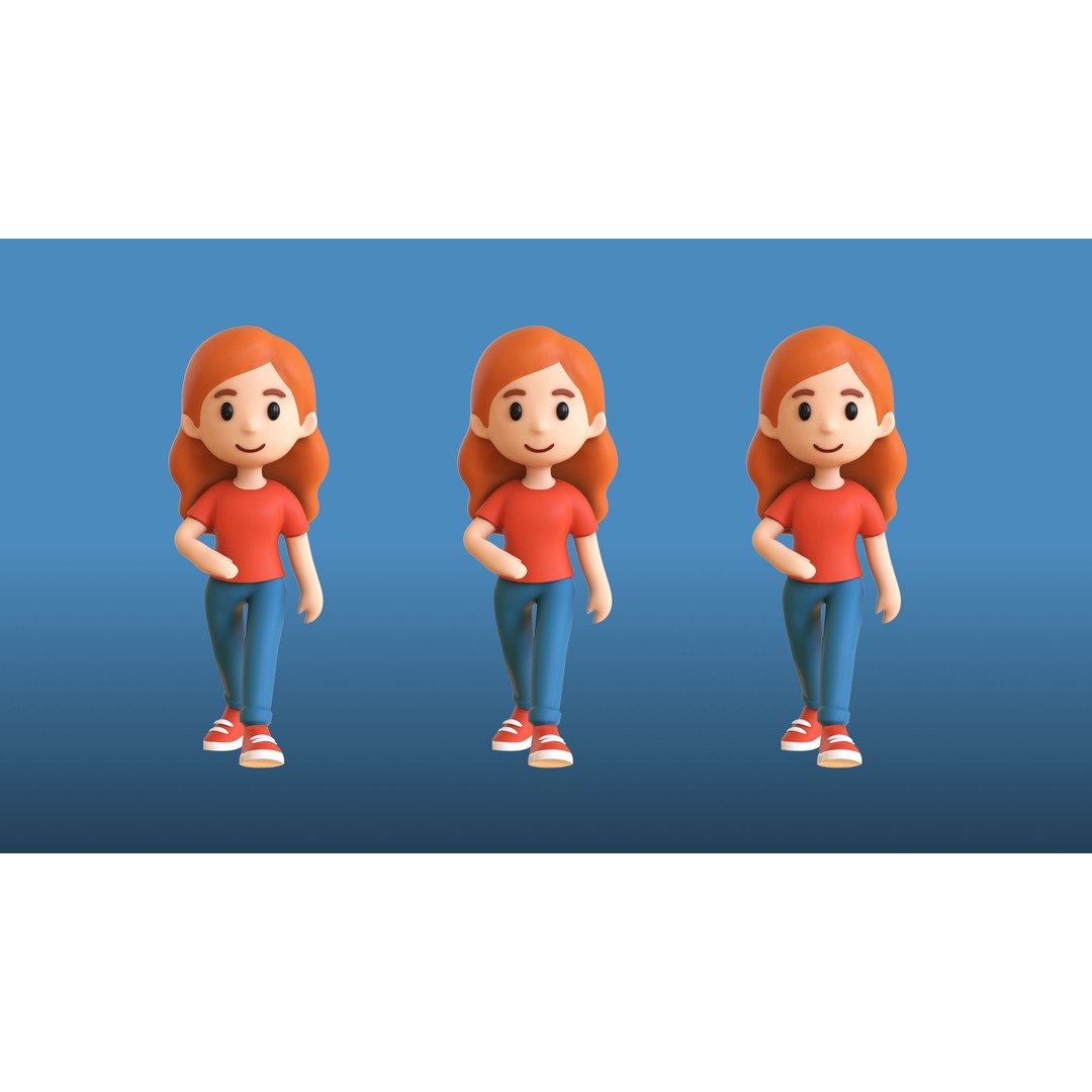 Casual Characters 01 3D Model – Low Poly Stylized Character Pack, FBX - View 20