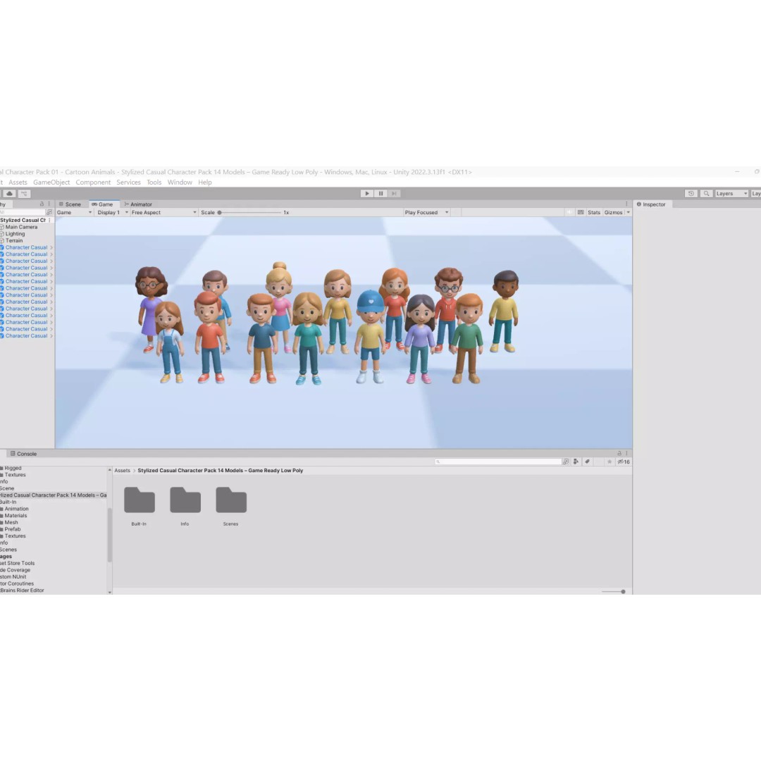 Casual Characters 01 3D Model – Low Poly Stylized Character Pack, FBX - View 3