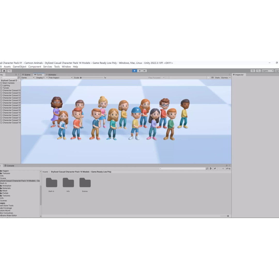 Casual Characters 01 3D Model – Low Poly Stylized Character Pack, FBX - View 4