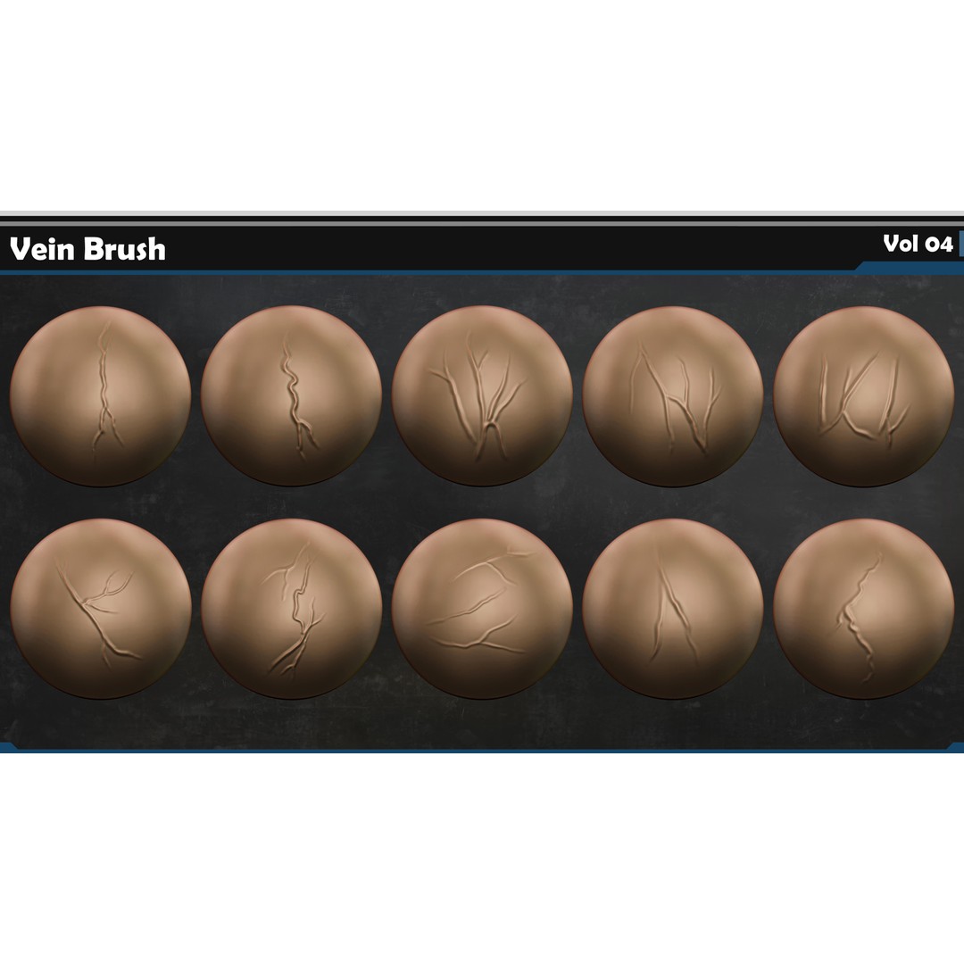 Vein VDM Brush Set 3D Model – Realistic Skin Detail for ZBrush & Blender - View 4