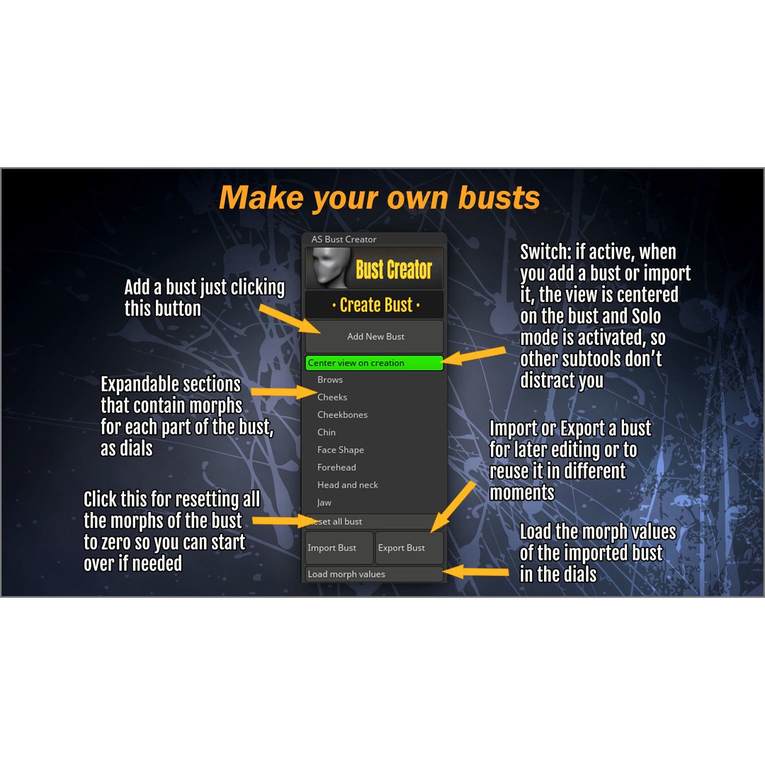 Bust Creator 3D Model – ZBrush Plugin for Character Sculpting - View 6