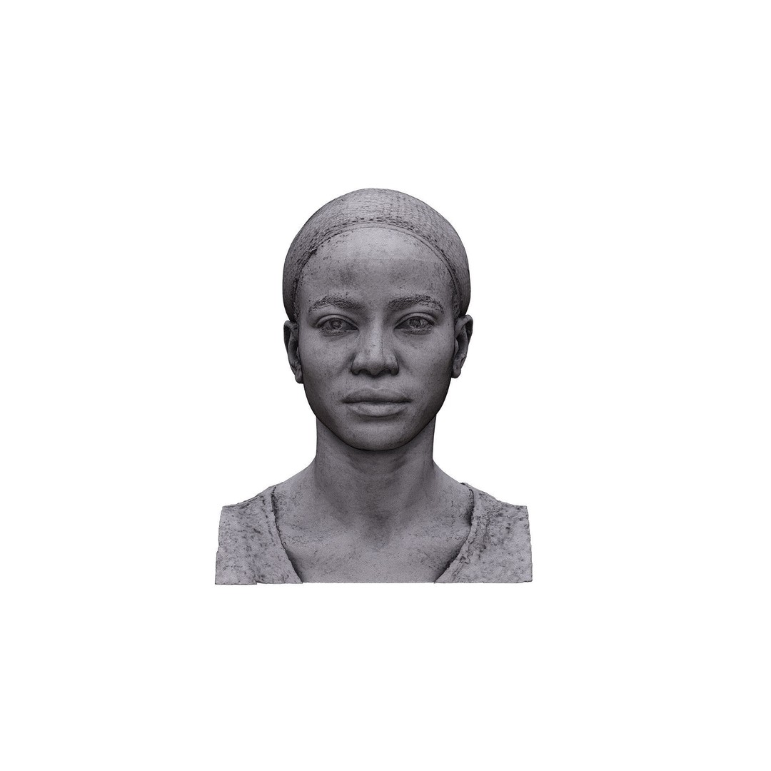 Raw Head Scan Bshara Henry 3D Model – Unique Female Portrait, OBJ