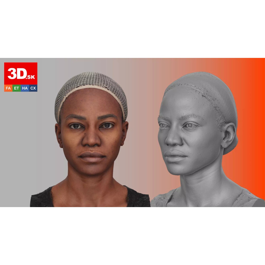 Raw Head Scan Bshara Henry 3D Model – Unique Female Portrait, OBJ - View 2