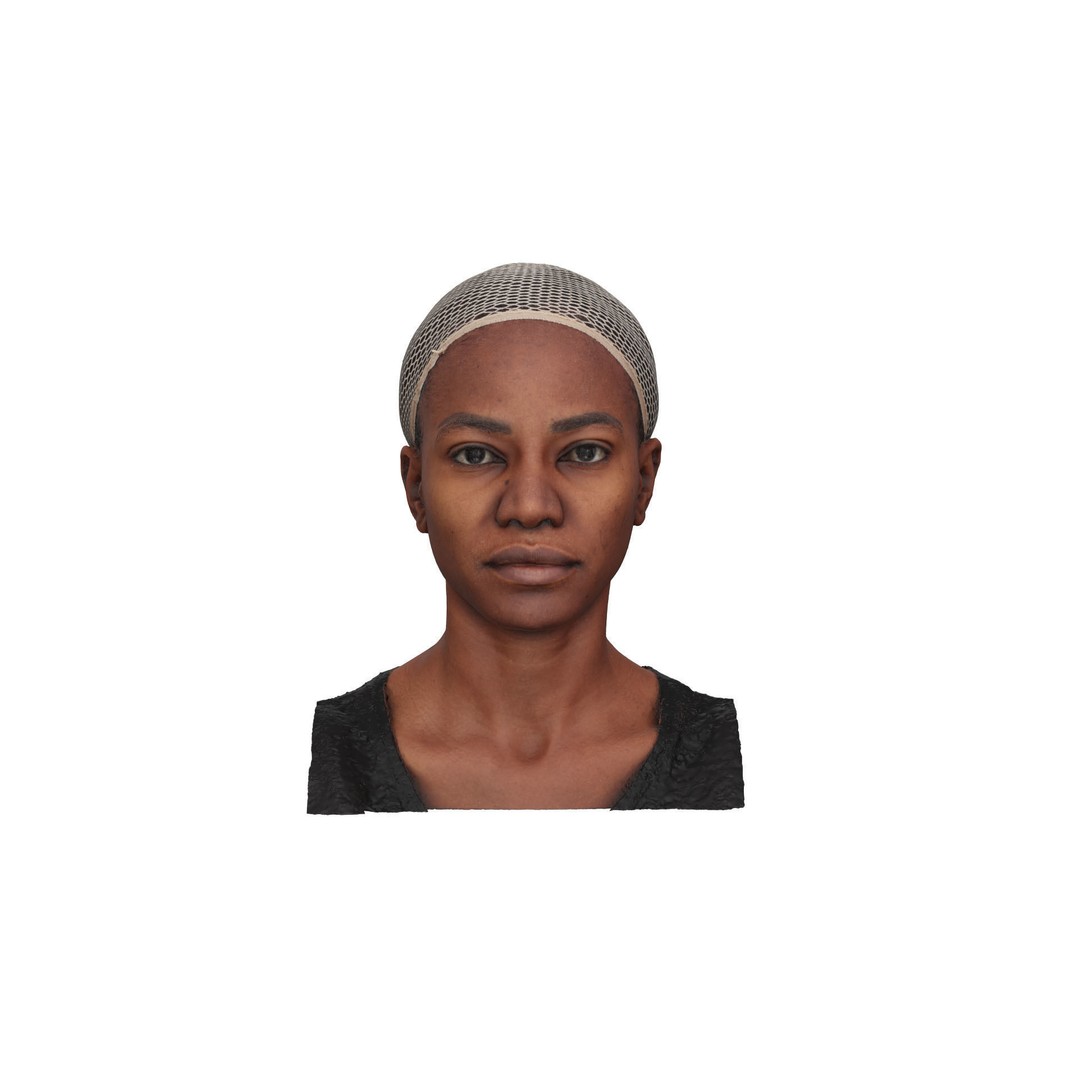 Raw Head Scan Bshara Henry 3D Model – Unique Female Portrait, OBJ - View 3