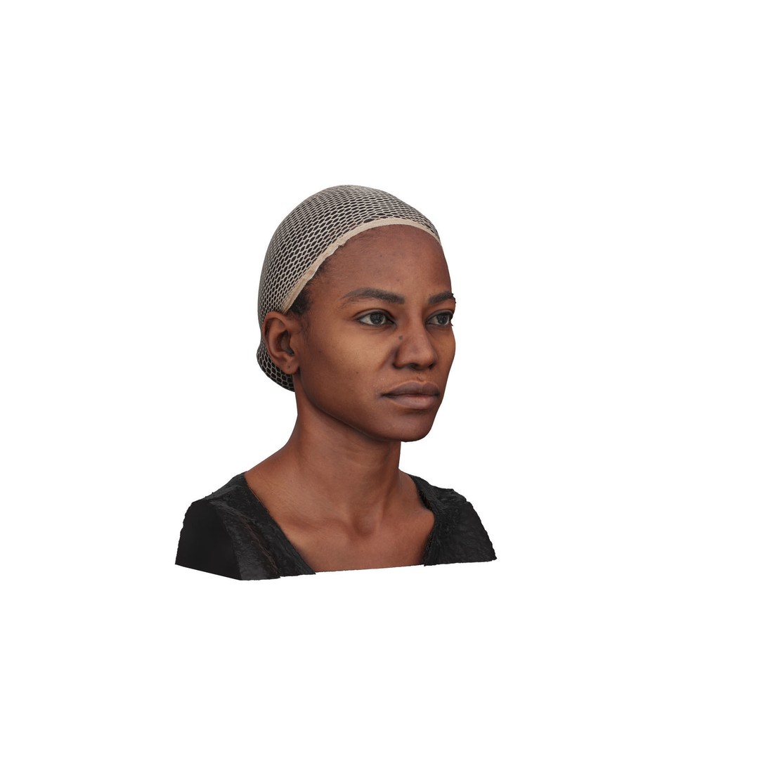 Raw Head Scan Bshara Henry 3D Model – Unique Female Portrait, OBJ - View 4