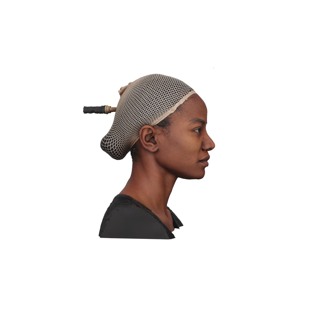Raw Head Scan Bshara Henry 3D Model – Unique Female Portrait, OBJ - View 5