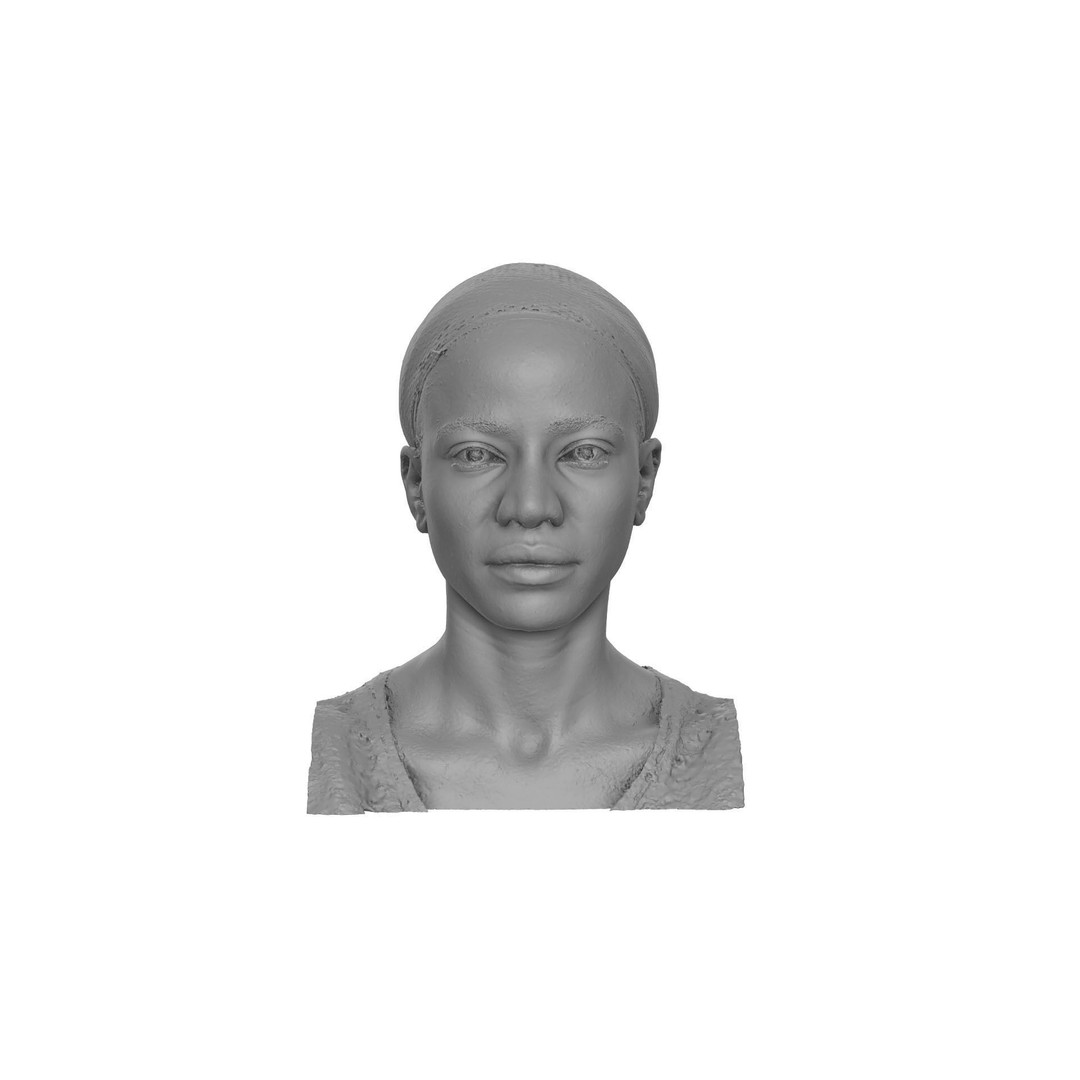 Raw Head Scan Bshara Henry 3D Model – Unique Female Portrait, OBJ - View 6