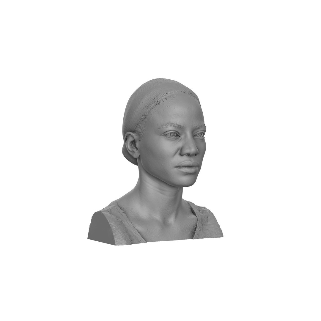 Raw Head Scan Bshara Henry 3D Model – Unique Female Portrait, OBJ - View 7