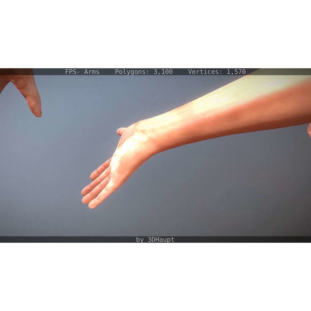 Rigged Arms 3D Model – Low Poly Game Asset, FBX, PBR Textures - View 29