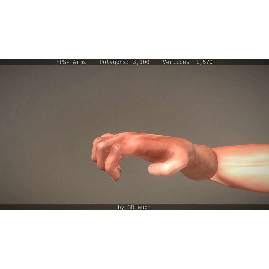 Rigged Arms 3D Model – Low Poly Game Asset, FBX, PBR Textures - View 61