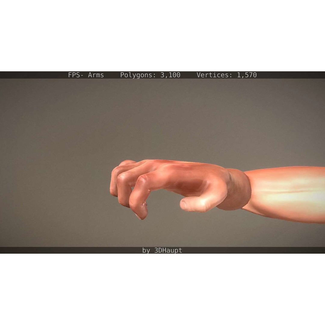 Rigged Arms 3D Model – Low Poly Game Asset, FBX, PBR Textures - View 74