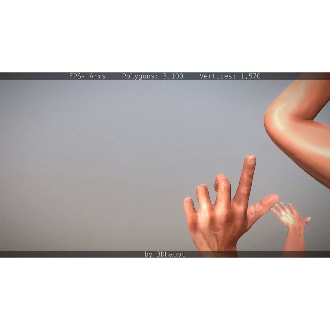 Rigged Arms 3D Model – Low Poly Game Asset, FBX, PBR Textures - View 87