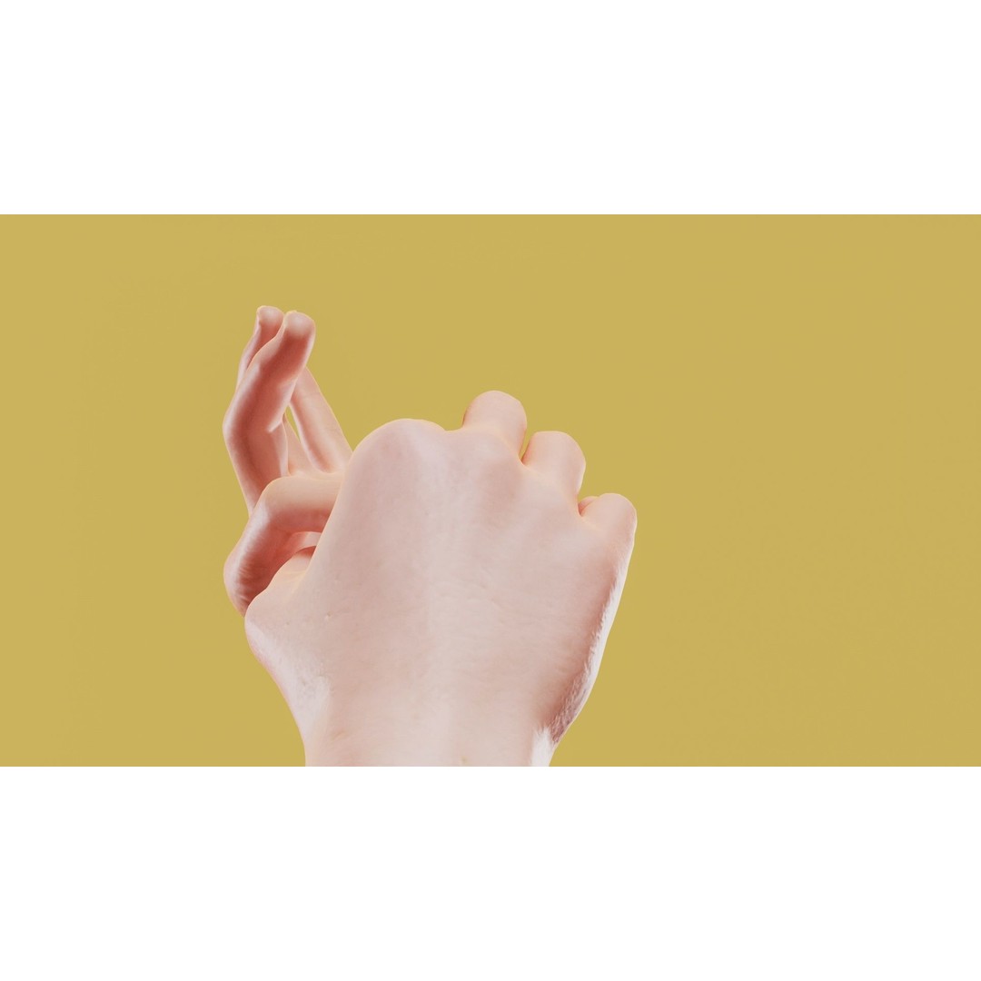 Male Hands 3D Model – Low Poly Photorealistic Scan, FBX & OBJ - View 12