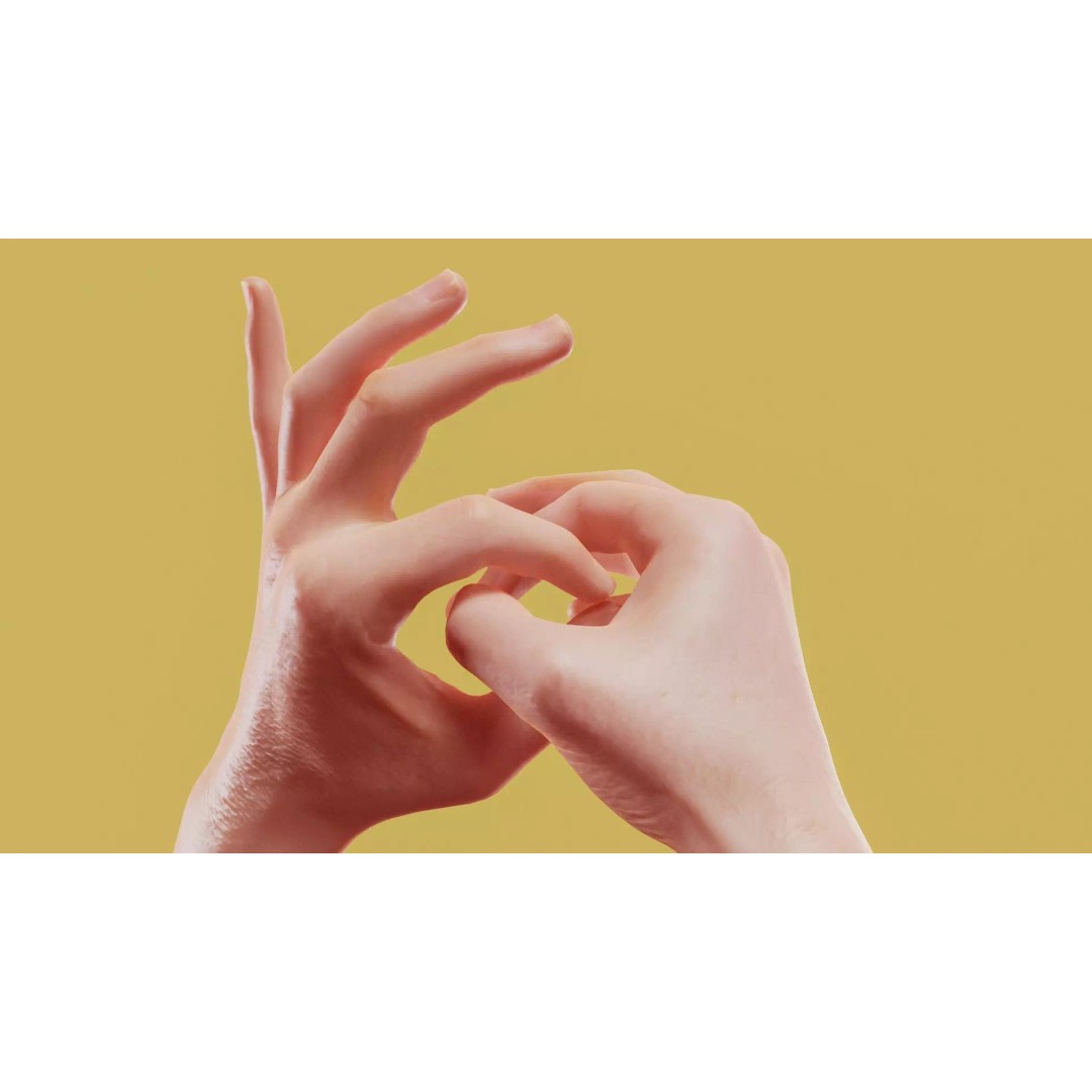 Male Hands 3D Model – Low Poly Photorealistic Scan, FBX & OBJ - View 2