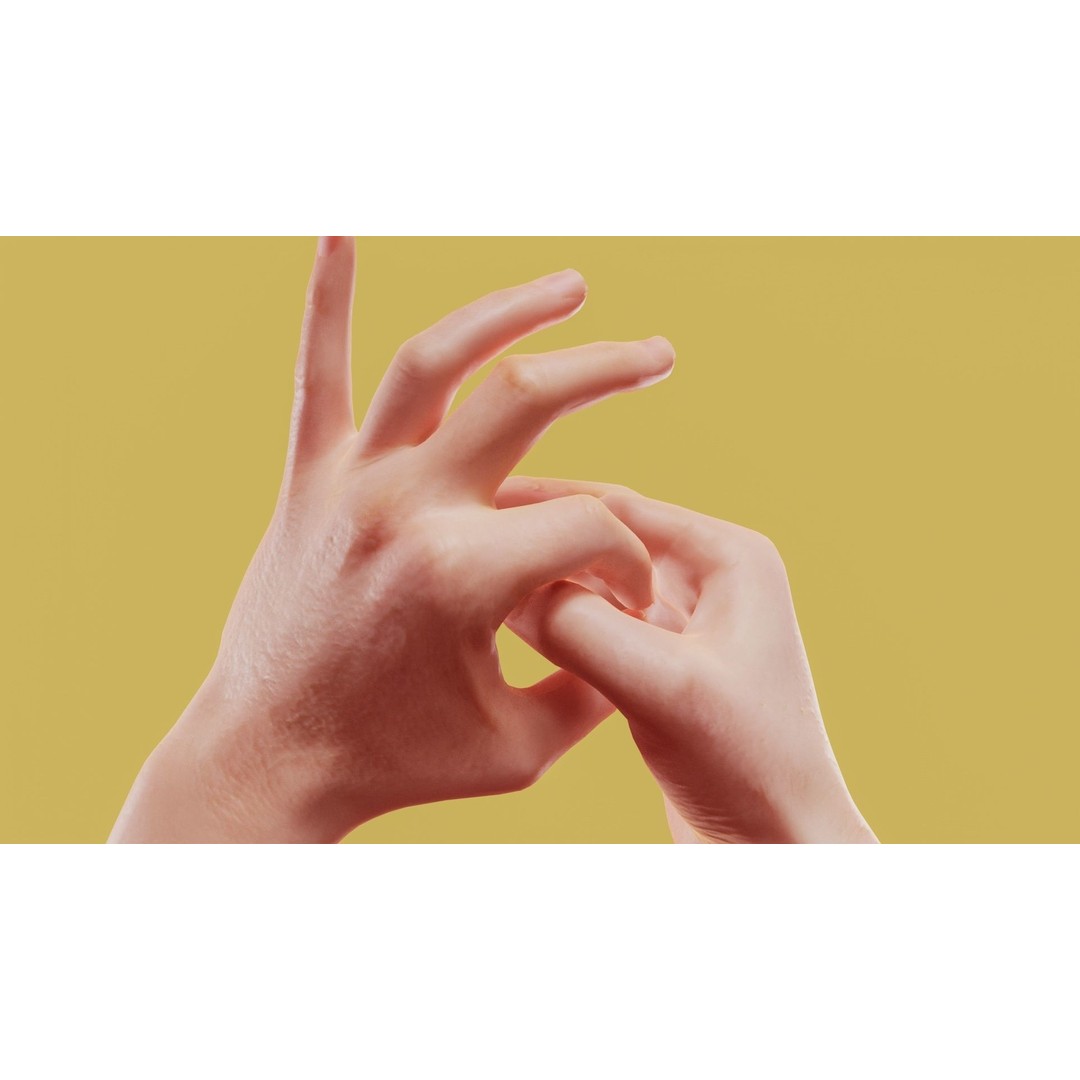 Male Hands 3D Model – Low Poly Photorealistic Scan, FBX & OBJ - View 3