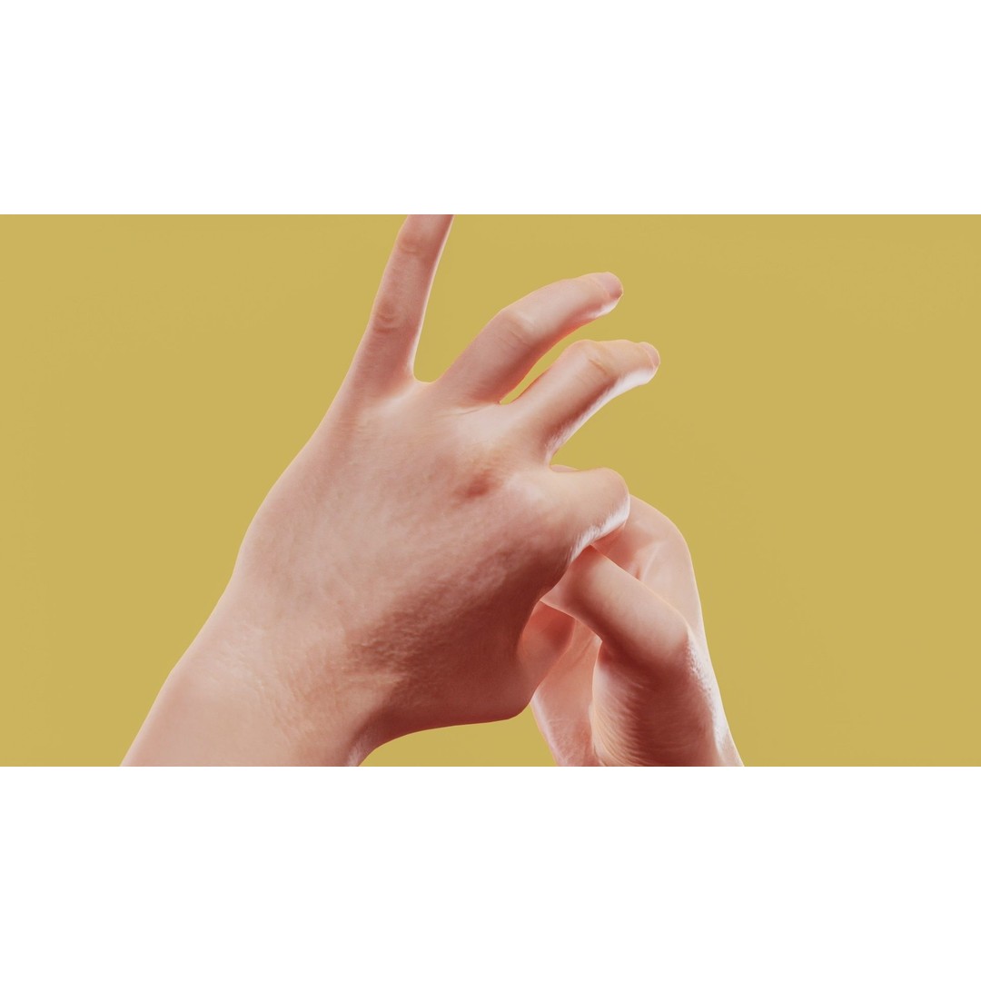 Male Hands 3D Model – Low Poly Photorealistic Scan, FBX & OBJ - View 4