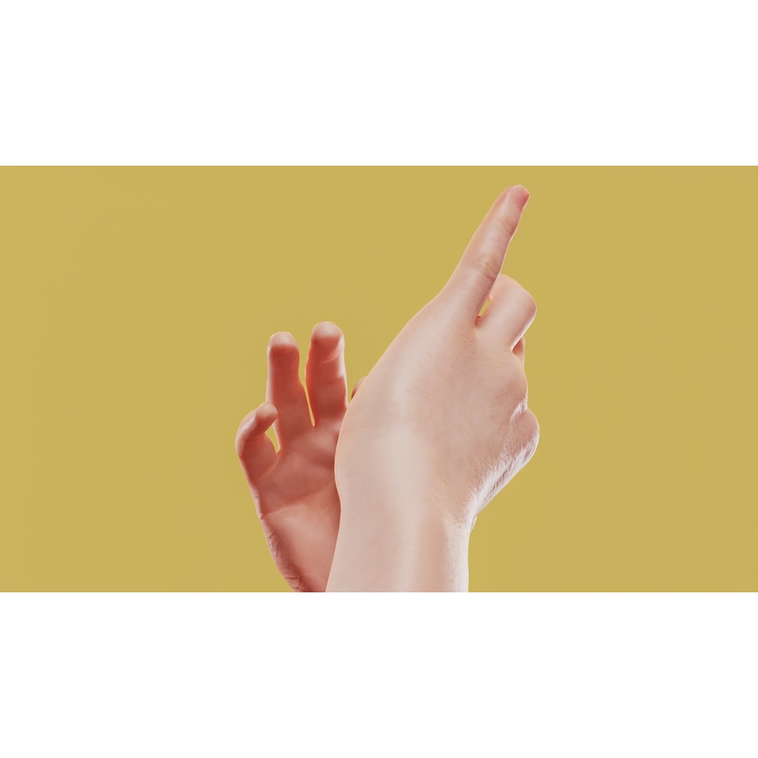 Male Hands 3D Model – Low Poly Photorealistic Scan, FBX & OBJ - View 6