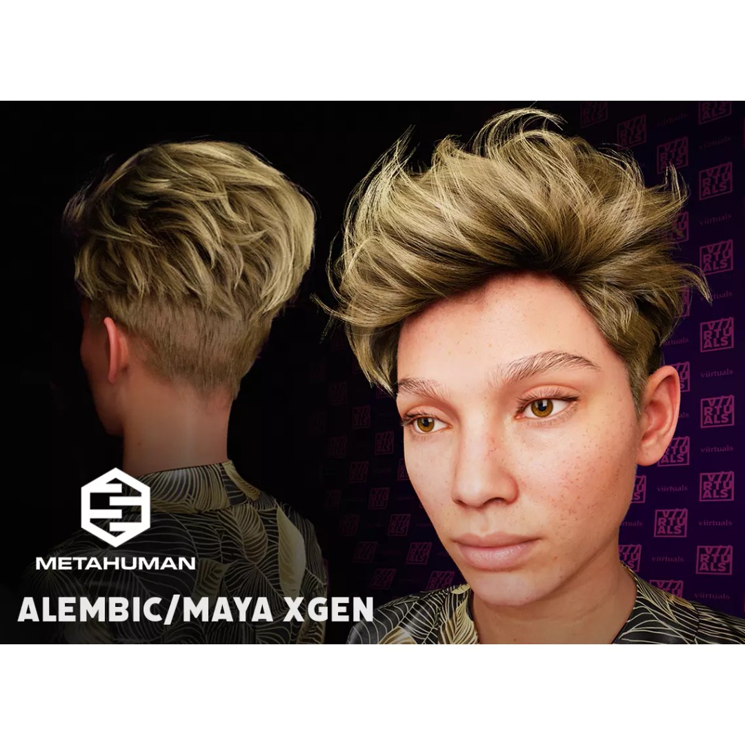 Pixie Hair 3D Model – Low Poly Alembic Asset for Unreal Engine 5 - View 2