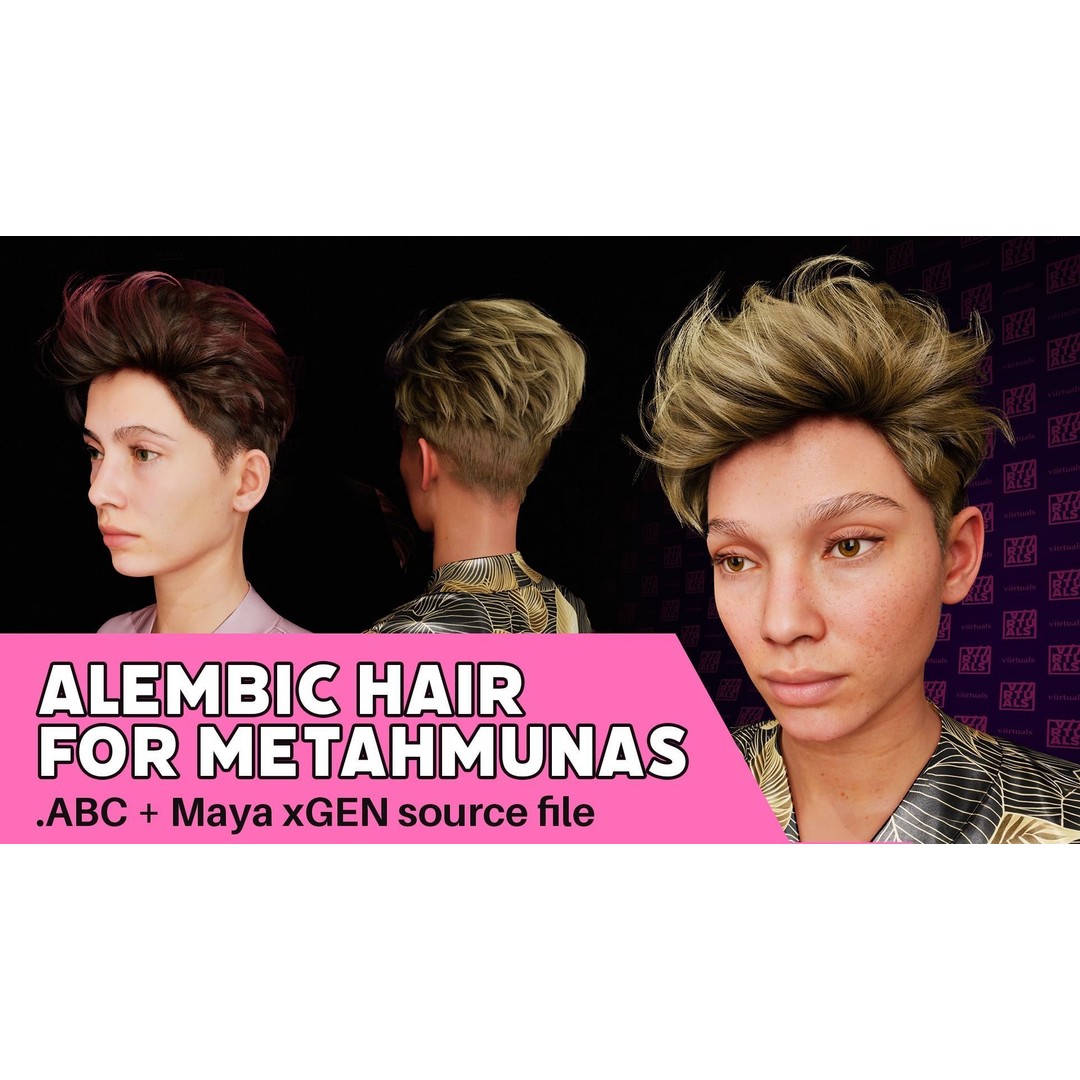 Pixie Hair 3D Model – Low Poly Alembic Asset for Unreal Engine 5 - View 3