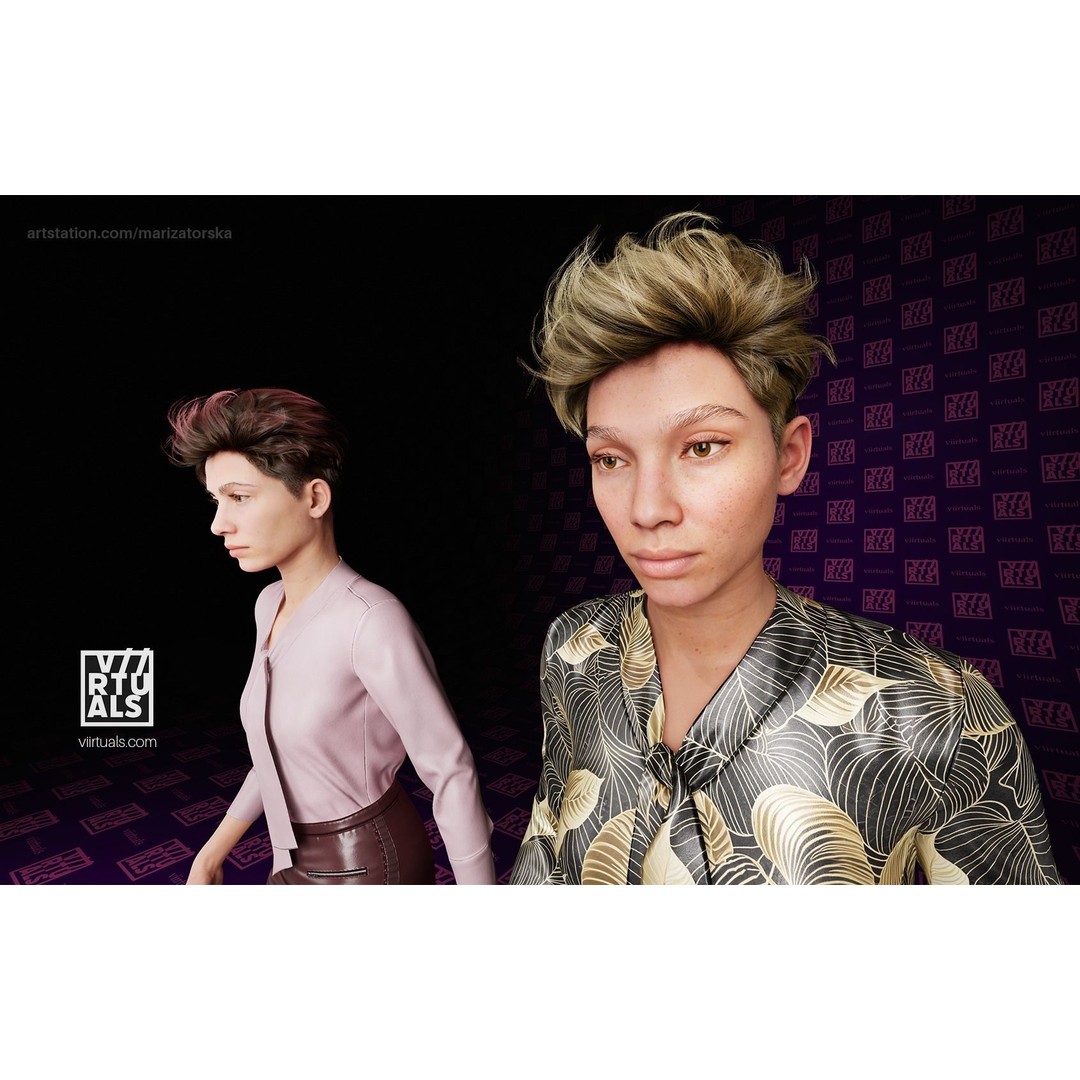 Pixie Hair 3D Model – Low Poly Alembic Asset for Unreal Engine 5 - View 5