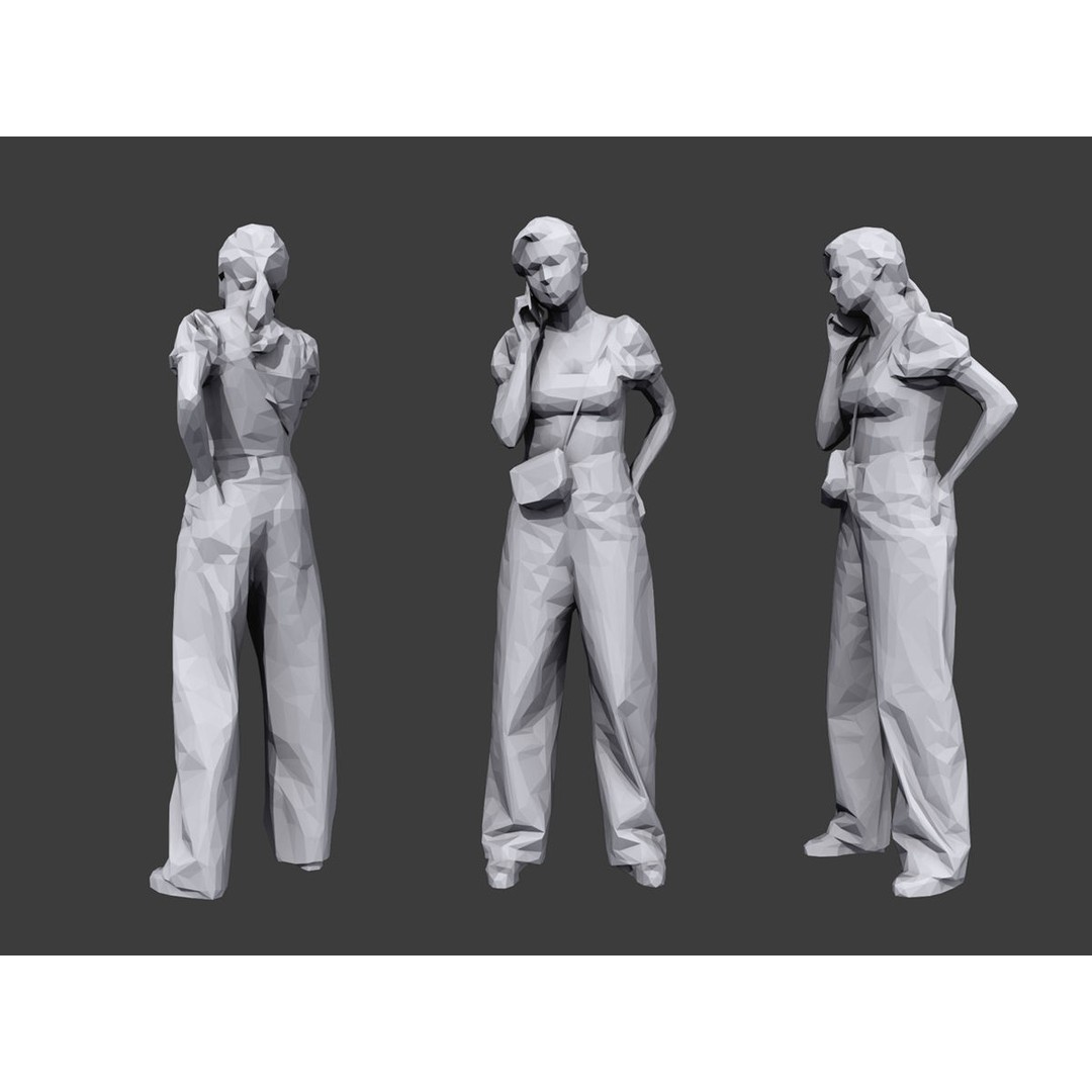 Casual Characters 3D Model – Low Poly Crowd Asset, FBX - View 5