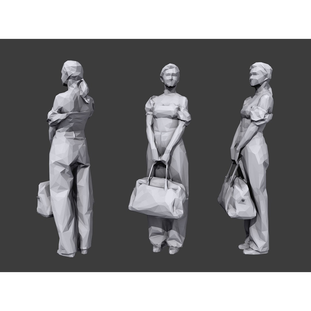 Casual Characters 3D Model – Low Poly Crowd Asset, FBX - View 6