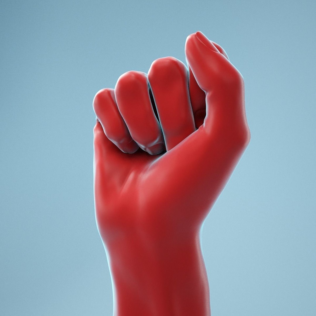 Realistic Fist Hand 3D Model – High Poly PBR Scan, FBX & OBJ