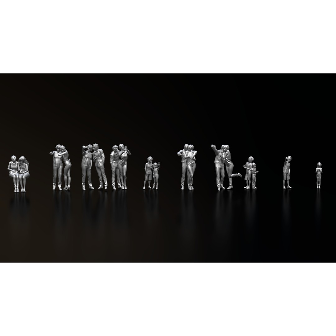 HD People 3D Model – Realistic Poses for 3D Printing, STL, OBJ - View 3