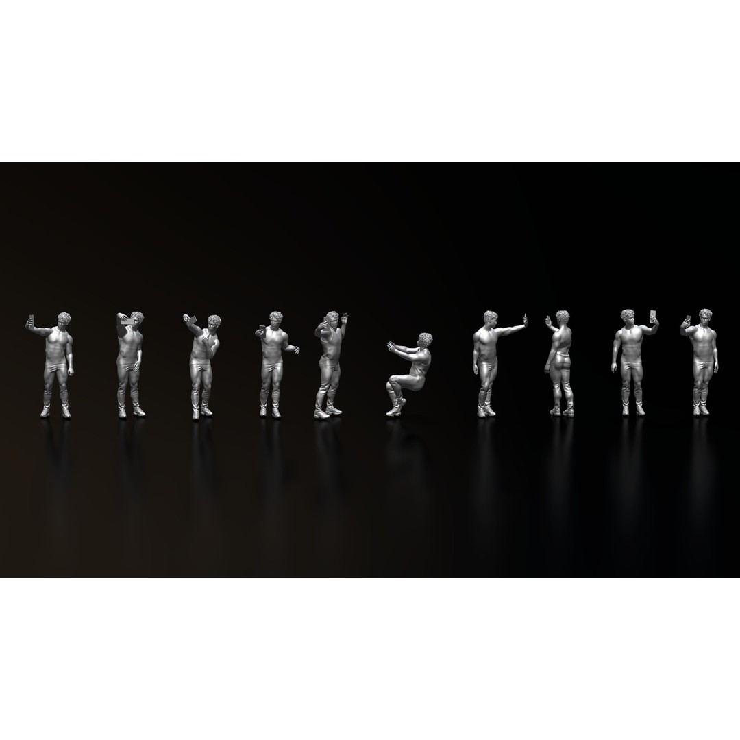 HD People 3D Model – Realistic Poses for 3D Printing, STL, OBJ - View 5