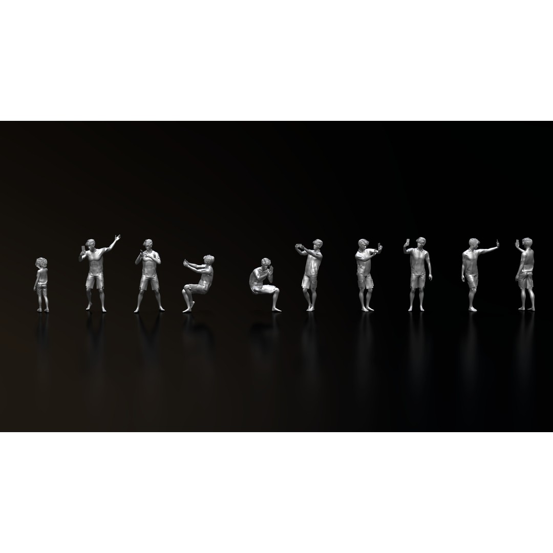 HD People 3D Model – Realistic Poses for 3D Printing, STL, OBJ - View 9