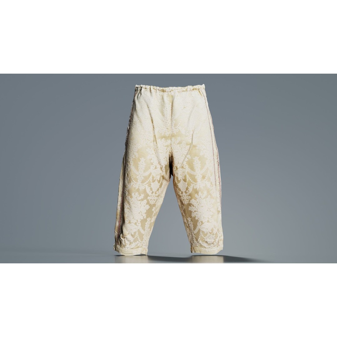 Nature Trousers 3D Model – Low Poly Floral Pants, Game Ready FBX - View 4