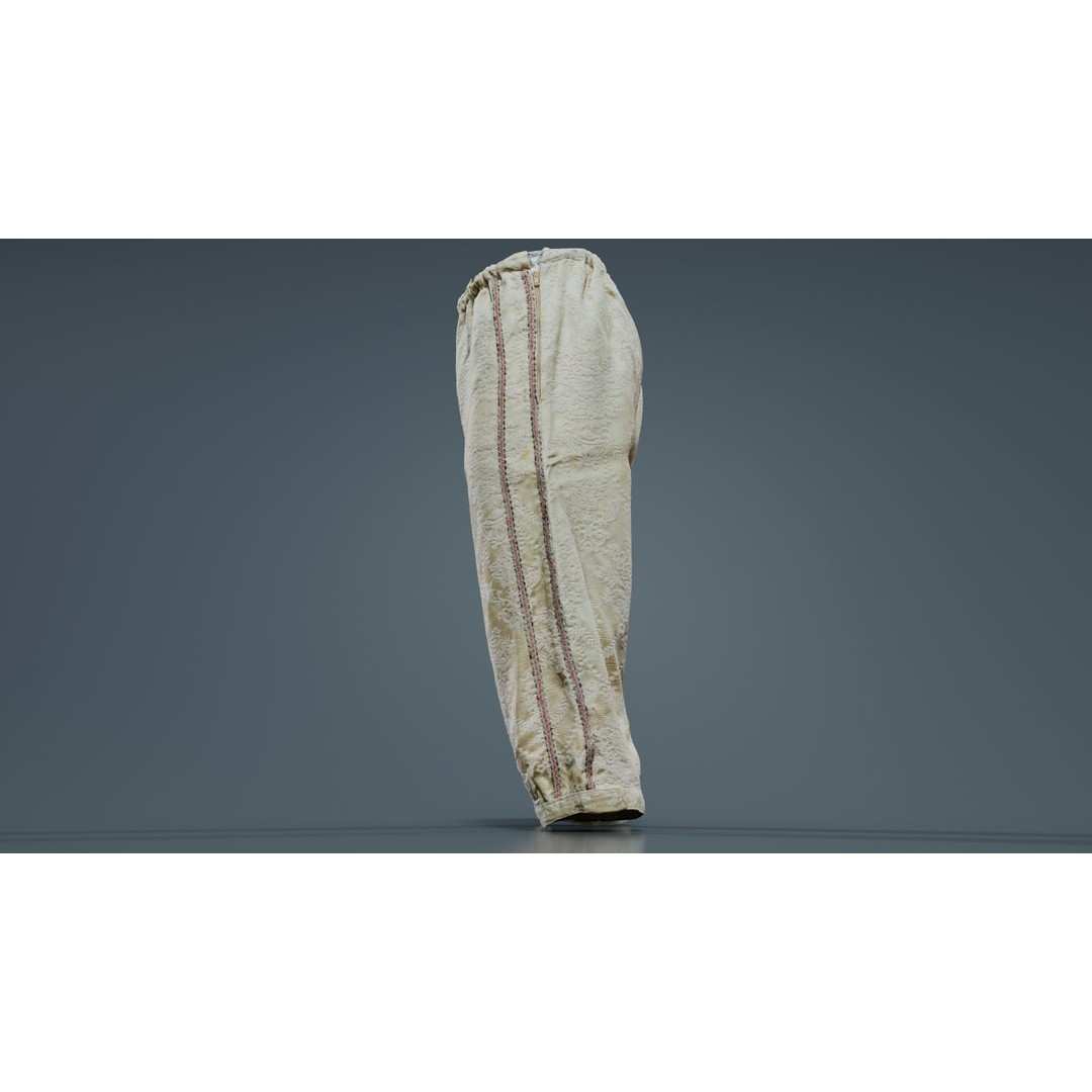 Nature Trousers 3D Model – Low Poly Floral Pants, Game Ready FBX - View 9