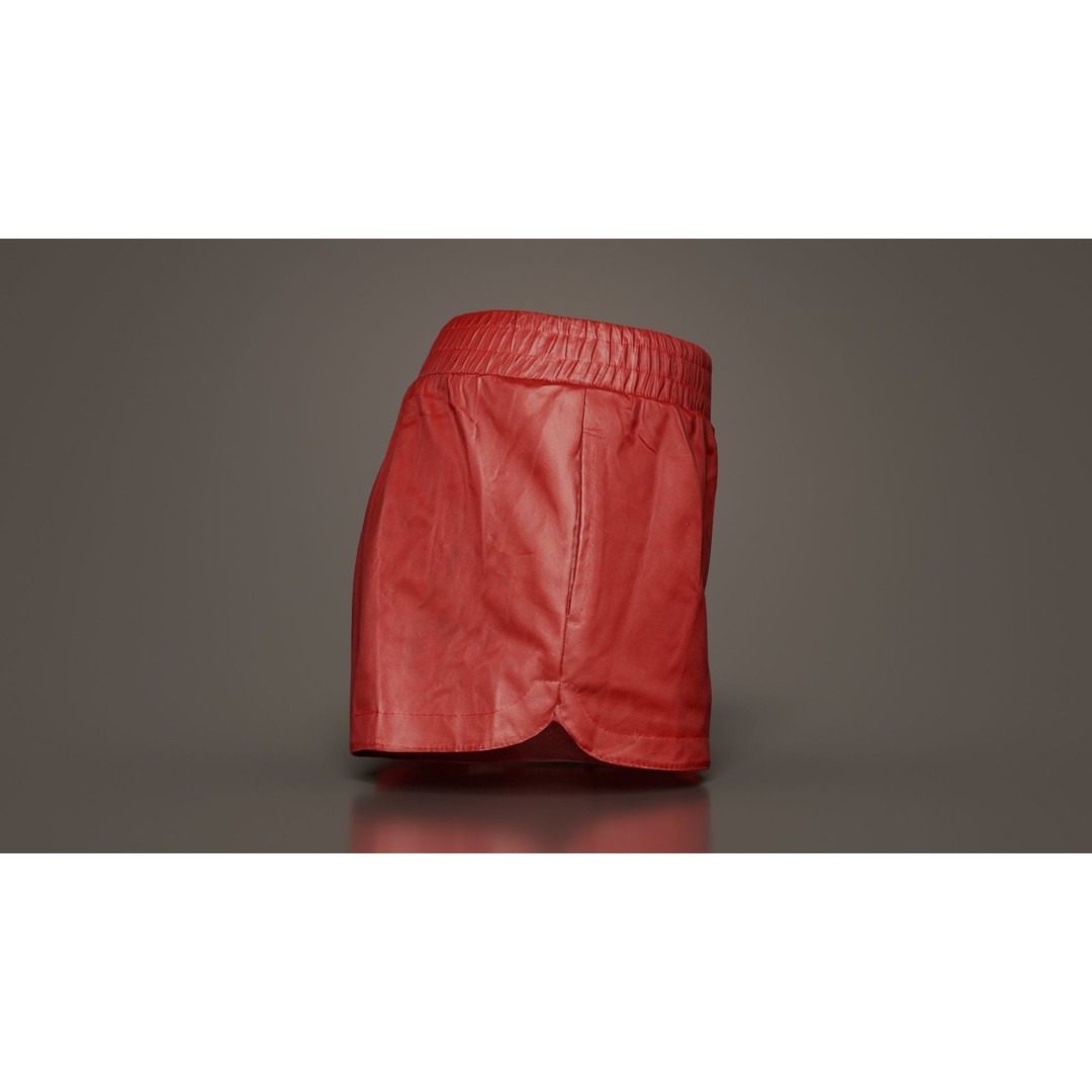 Leather Sports Shorts 3D Model – Low Poly PBR Game Asset, FBX - View 10
