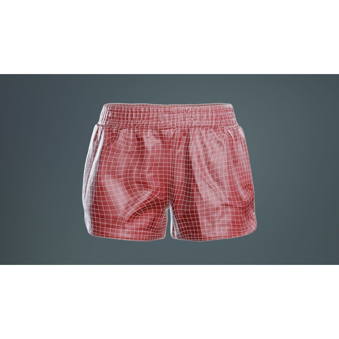 Leather Sports Shorts 3D Model – Low Poly PBR Game Asset, FBX - View 11