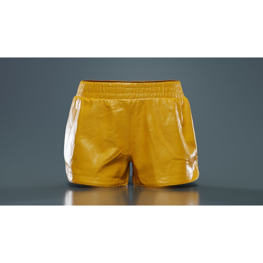 Leather Sports Shorts 3D Model – Low Poly PBR Game Asset, FBX - View 14
