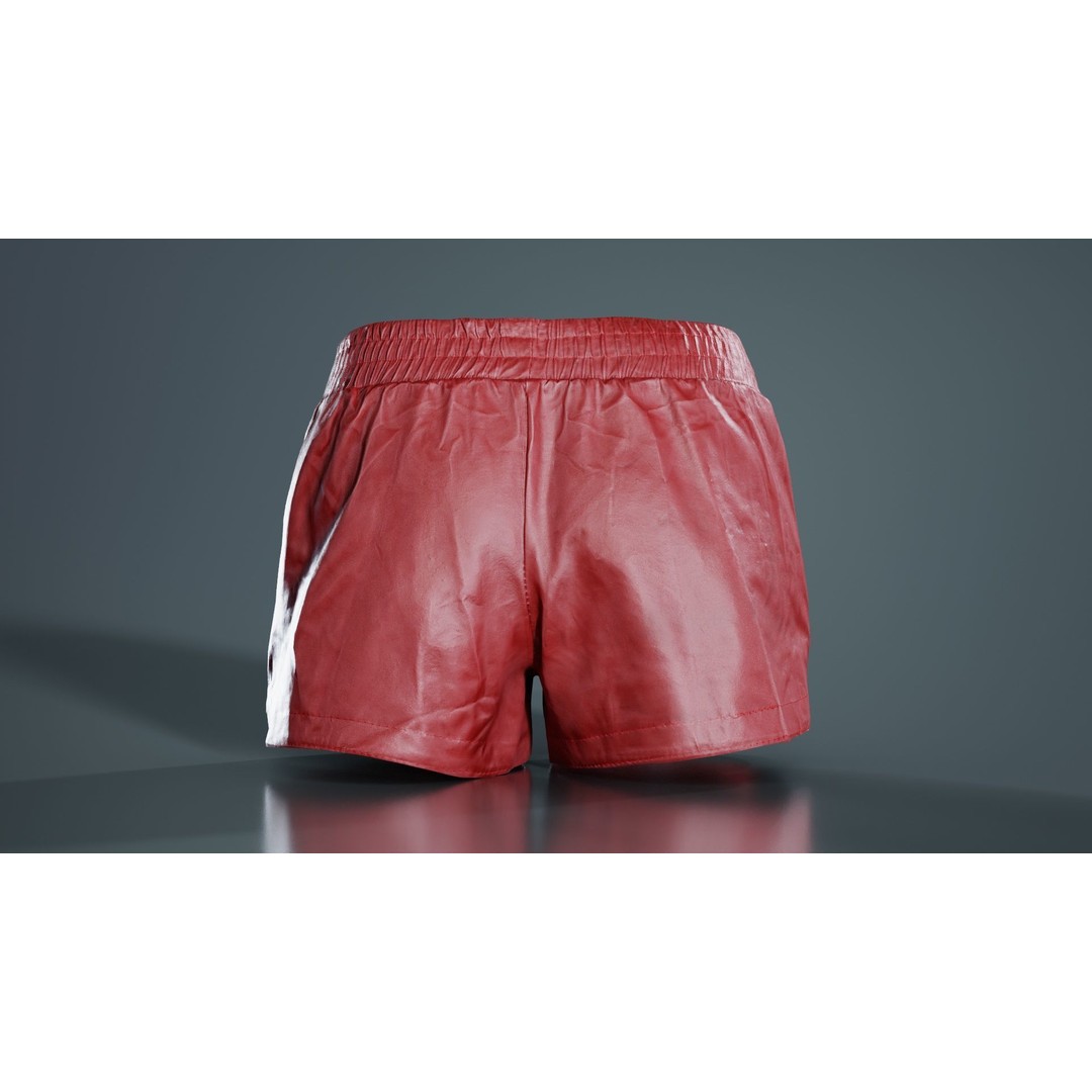 Leather Sports Shorts 3D Model – Low Poly PBR Game Asset, FBX - View 4